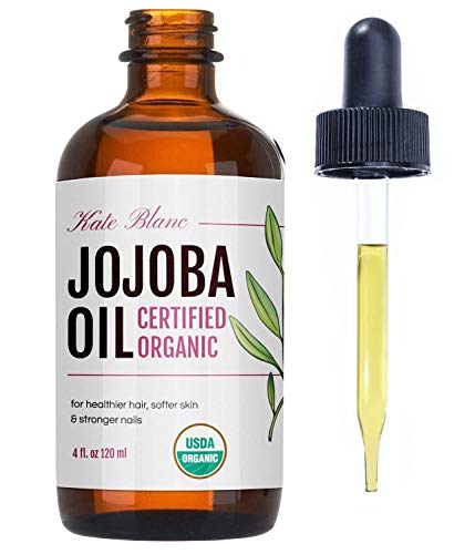 Jojoba Oil, USDA Certified Organic, 100% Pure, Cold Pressed, Unrefined. Revitalizes Hair & Gives Skin a Radiant Youthful Look. Effective Treatment for Face, Lips, Cuticles, Stretch Marks. (4 oz)