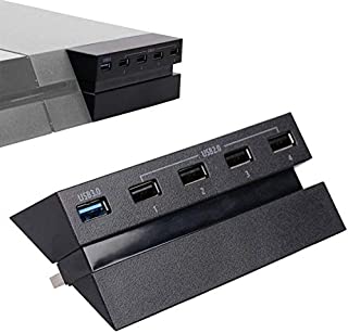 EEEKit 5 Port Hub for PS4, USB 3.0/2.0 High-Speed Expansion Hub Charger Controller Adapter Connector Compatible with Playstation 4 PS4 Gaming Console, Not for PS4 Slim, PS4 PRO