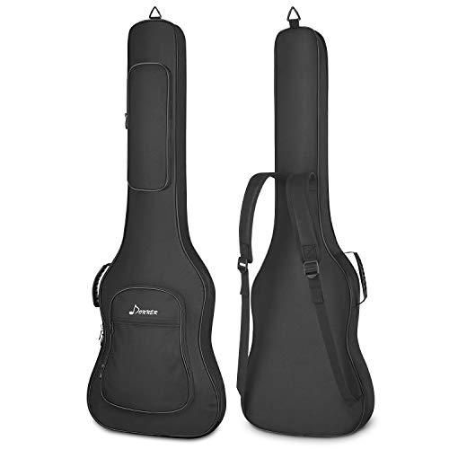 Donner 43 Inch Electric Bass Guitar Gig Bag, 0.5 Inch Padded Sponge 600D Thick Ripstop Waterproof Nylon Adjustable Backpack Soft Bass Guitar Case