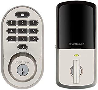 Kwikset 99380-001 Halo Wi-Fi Smart Lock Keyless Entry Electronic Keypad Deadbolt Featuring SmartKey Security, Satin Nickel