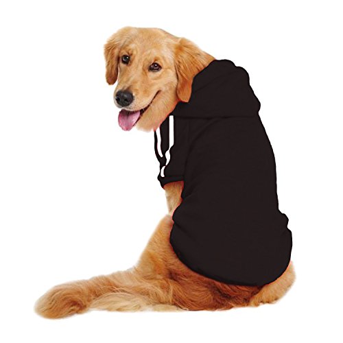 LESYPET Dog Sweater Hoodie for Large Dog, Dog Hoodie Sport Coat, 4XL, Black