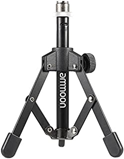 ammoon Foldable Tripod Desktop Microphone Stand Holder for Podcasts, Online Chat, Conferences, Lectures,meetings, and More