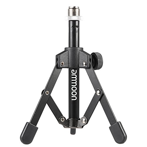 ammoon Foldable Tripod Desktop Microphone Stand Holder for Podcasts, Online Chat, Conferences, Lectures,meetings, and More