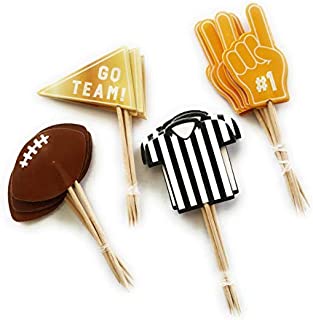 Football Cupcake Topper Party Food Picks, 24 Pack