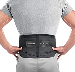 Mueller 255 Lumbar Support Back Brace with Removable Pad, Black, Regular(Package May Vary)