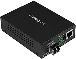 StarTech.com Multimode (MM) LC Fiber Media Converter for 10/100/1000 Network - 550m - Gigabit Ethernet - 850nm - with SFP Transceiver (MCM1110MMLC)