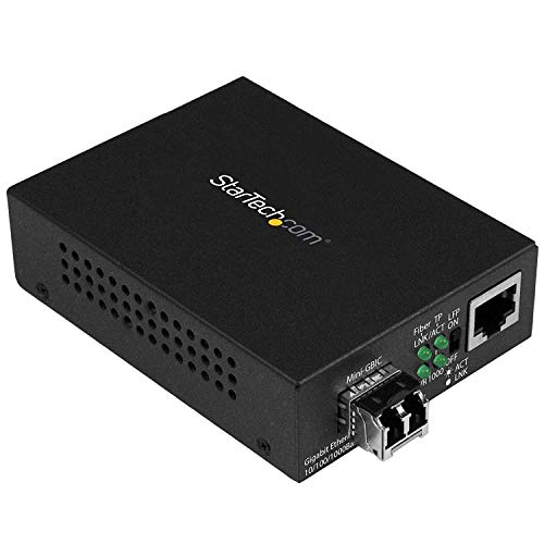 StarTech.com Multimode (MM) LC Fiber Media Converter for 10/100/1000 Network - 550m - Gigabit Ethernet - 850nm - with SFP Transceiver (MCM1110MMLC)