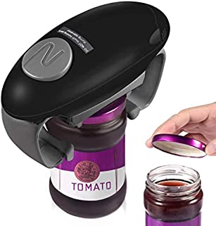 Electric Jar Opener, Restaurant Automatic Jar Opener for Seniors with Arthritis, Weak Hands, Bottle Opener for Arthritic Hands(Black)