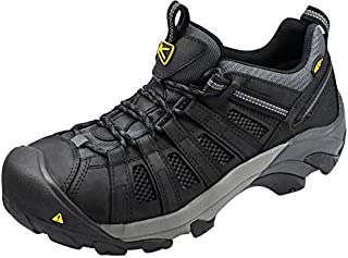 KEEN Utility Men's Flint Low Steel Toe Work Shoe, Black/Dark Shadow, 13 M