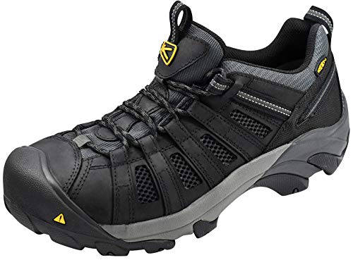 KEEN Utility Men's Flint Low Steel Toe Work Shoe, Black/Dark Shadow, 13 M