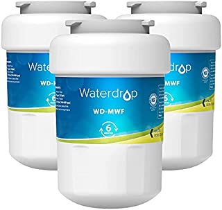 Waterdrop MWF Refrigerator Water Filter, Replacement for GE Smart Water MWF, MWFINT, MWFP, MWFA, GWF, HDX FMG-1, GSE25GSHECSS, WFC1201, RWF1060, 197D6321P006, Kenmore 9991, r-9991, 3 PACK