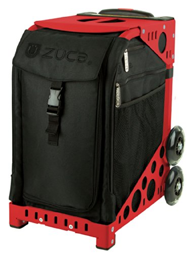 Zuca Sport Insert Bag, Stealth (Black, Black Embroid) with Sport Frame Red