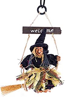 Shan-S Wall Hanging Witch Decorations Toys,Vintage Wooden Halloween Hanger Ornaments Flying Witches Haunted House Props Party Decor,Prop Decor Yard Outdoor Indoor Bar Club KTV Kids Gift