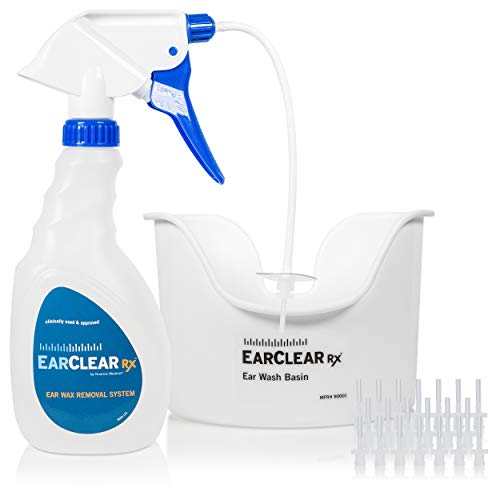 Nuance Medical EarClear Rx Flexible Tip Ear Cleaning Kit with Ear Wax Removal System, Basin and 20 Disposable Tips