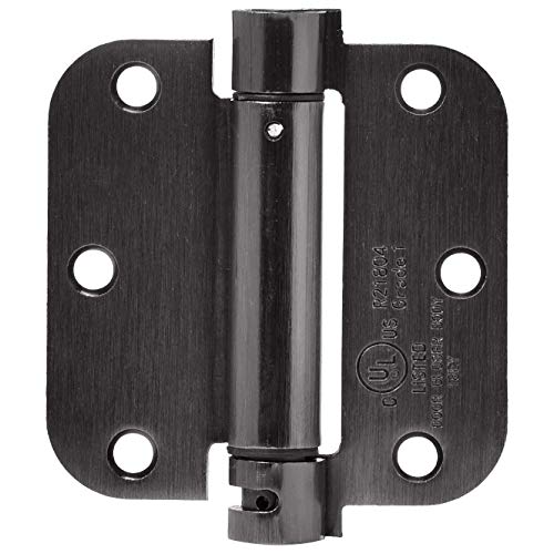 Amazon Basics Self-Closing Door Hinge, 3.5 Inch x 3.5 Inch, 1 Piece, Oil Rubbed Bronze