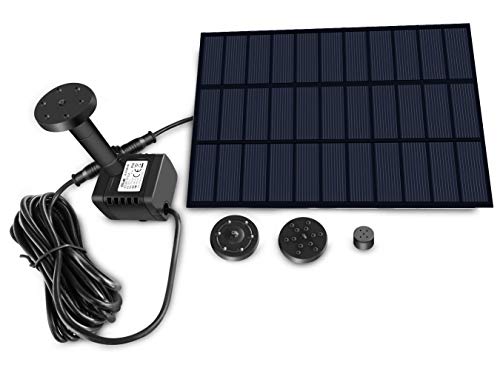 Sunlitec Solar Fountain with Panel Water Pump for Bird Bath Solar Panel Kit Outdoor Fountain for Outdoor Small Pond, Patio Garden and Fish Tank