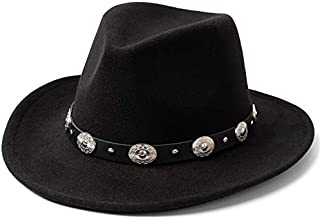 Lisianthus Men & Women's Felt Wide Brim Western Cowboy Hat Black