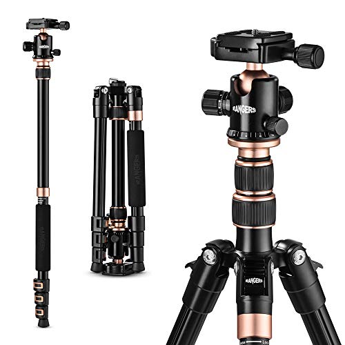 TYCKA Rangers 56 Compact Travel Tripod, Lightweight Aluminum Camera Tripod for DSLR Camera with 360° Panorama Ball Head and Carry Bag