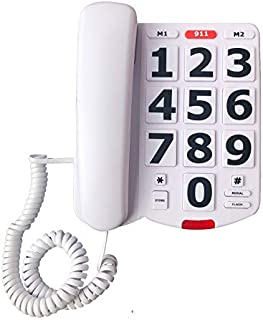 Benotek Corded Big Button Landline Phones for Seniors Home, Single Line Easy to Read Desk Telephone for Visually and Hearing Impaired Old People, Wired Extra Louder Ringer Home Phone