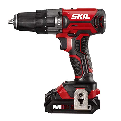 SKIL 20V 1/2 Inch Hammer Drill, Includes 2.0Ah PWRCore 20 Lithium Battery and Charger - HD527802