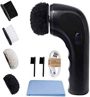 Electric Shoe Shine Kit, Sansent Electric Shoe Polisher Brush Shoe Shiner Dust Cleaner Portable Wireless Leather Care Kit for Shoes, Bags, Sofa