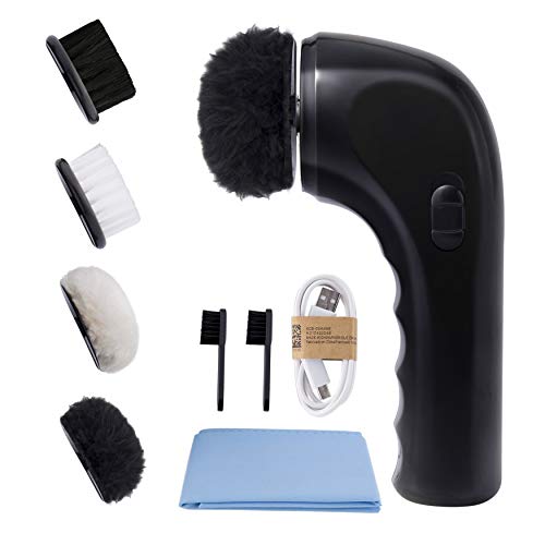 Electric Shoe Shine Kit, Sansent Electric Shoe Polisher Brush Shoe Shiner Dust Cleaner Portable Wireless Leather Care Kit for Shoes, Bags, Sofa