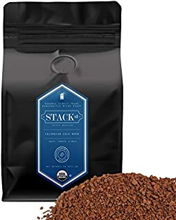 Stack Street Organic Cold Brew Coffee Coarse Ground 1 LB Flavor Dark Roast Coarse Grind 100% Arabica Beans Handcrafted, Single Origin, Micro Roast, Direct Trade By 1 Pound , Colombian Supremo Reserve, 16 Oz