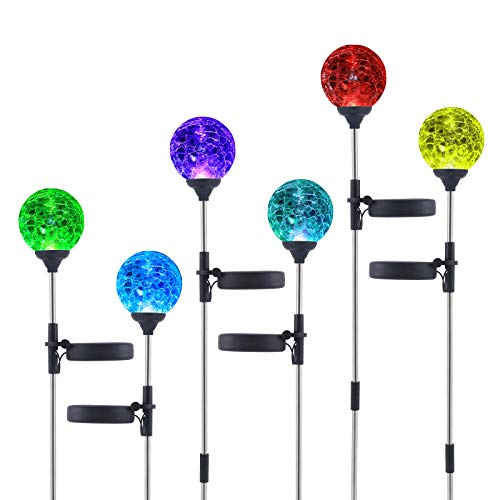 Solar Outdoor Garden Light Stakes Decoration,6 Pack Cracked Glass Ball Color-Changing Landscape LED Path Lights, Solar Ground Lights,Decorative Lighting for Patio, Pat
</p>
                                                            </div>
                            <div class=