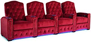 Octane Regal XL250 Power Recline Sangria Microfiber Home Theater Seating (Set of 4)