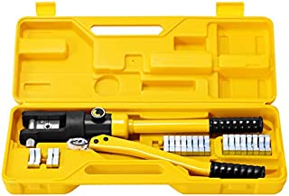 Goplus 16 Ton Hydraulic Wire Crimper Battery Cable Lug Terminal Crimping Tool w/ 11 Dies