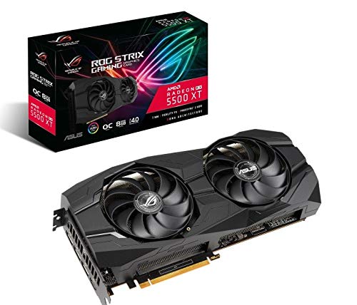 ASUS ROG Strix AMD Radeon RX 5500XT Overclocked 8G GDDR6 1440p HDMI DisplayPort Gaming Graphics Card (ROG-STRIX-RX5500XT-O8G-GAMING)