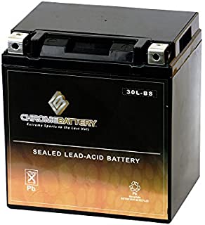 Chrome Battery YTX30L-BS High Performance - Maintenance Free - Sealed AGM Motorcycle Battery