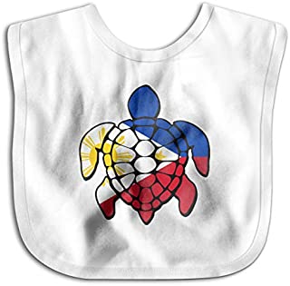 Philippines Flag Turtle Toddler Newborn Baby Boys Girls Skin-Friendly Saliva Towel Waterproof Baby Bibs