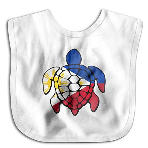 Philippines Flag Turtle Toddler Newborn Baby Boys Girls Skin-Friendly Saliva Towel Waterproof Baby Bibs