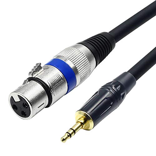 DISINO XLR to 3.5mm (1/8 inch) Stereo Microphone Cable for Camcorders, DSLR Cameras, Computer Recording Device and More - 10ft