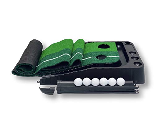 Golf Putting Trainer Indoor Golf Putting Mat Home Putting Green | Portable Mat with Auto Ball Return Function | Mini Golf Practice Training Aid | Game and Gift for Home, Office, Outdoor Use| 30300 cm