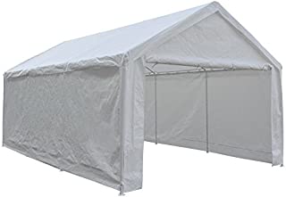 Abba Patio Extra Large Heavy Duty Carport with Removable Sidewalls Portable Garage Car Canopy Boat Shelter Tent for Party, Wedding, Garden Storage Shed 8 Legs, 12 x 20 Feet,White