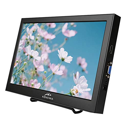 13.3 inch Portable Monitor,KENOWA PC 16:9 Display with HDMI VGA External Screen for Computer/Laptop/Raspberry pi / PS3/PS4 Xbox,Aluminum Housing,HD Resolution 1366x768 60HZ