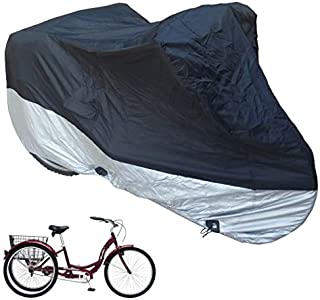 Adult Tricycle Cover fits Schwinn, Westport and Meridian - Protect Your 3-Wheel Bike from Rain, Dust, Debris, and Sun when Storing Outdoors or Indoors - Black ss400 75