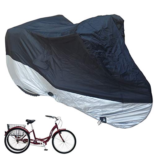 Adult Tricycle Cover fits Schwinn, Westport and Meridian - Protect Your 3-Wheel Bike from Rain, Dust, Debris, and Sun when Storing Outdoors or Indoors - Black ss400 75