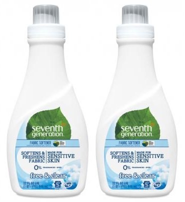 Seventh Generation Natural Fabric Softener - Free & Clear, 32 Fl Oz (Pack of 2)