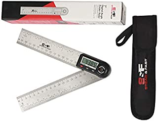 Angle Finder Tool 7 Inch / 180 mm Stainless Steel with Pouch, Digital Protractor Angle Finder for Woodworking, Angle Measure Tool by S&F STEAD & FAST