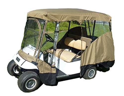 Formosa Covers Premium Tight Weave Golf Cart Driving Enclosure New YKK Door Zipper for 4 Passenger roof up to 80