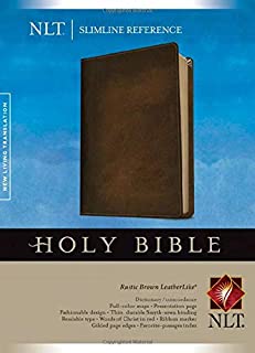 Slimline Reference Bible NLT (Red Letter, LeatherLike, Brown)