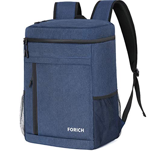 FORICH Cooler Backpack Leak Proof Insulated Backpack Cooler Bag Portable Soft Cooler Backpacks for Men Women to Work Lunch Camping Hiking Beach Picnic Travel Fishing Beer Bottle, 30 Cans (Blue)