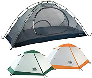 Hyke & Byke 1 Person Backpacking Tent with Footprint - Lightweight Yosemite One Man 3 Season Ultralight, Waterproof, Ultra Compact 1p Freestanding Backpack Tents for Camping and Hiking (Forest Green)