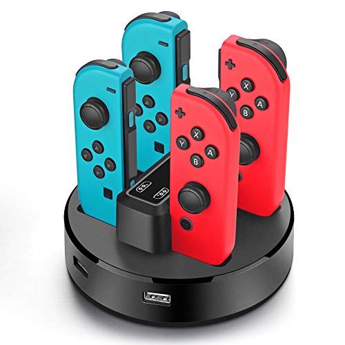 OBVIS Charging Station Dock Compatible with Nintendo Switch Joy-Con 4 in 1 Charger Stand