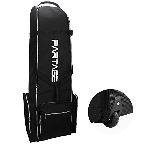 Partage Golf Travel Bag with Wheels,Golf Travel Case for Airlines -Black