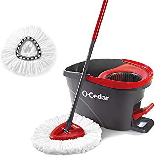 O-Cedar Easywring Microfiber Spin Mop & Bucket Floor Cleaning System with 1 Extra Refill