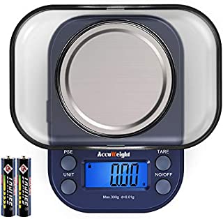 AccuWeight 255 Mini Digital Weight Scale for School Travel Jewelry Pocket Gram Scale 300g/0.01g with Tare and Calibration Food Kitchen Scale